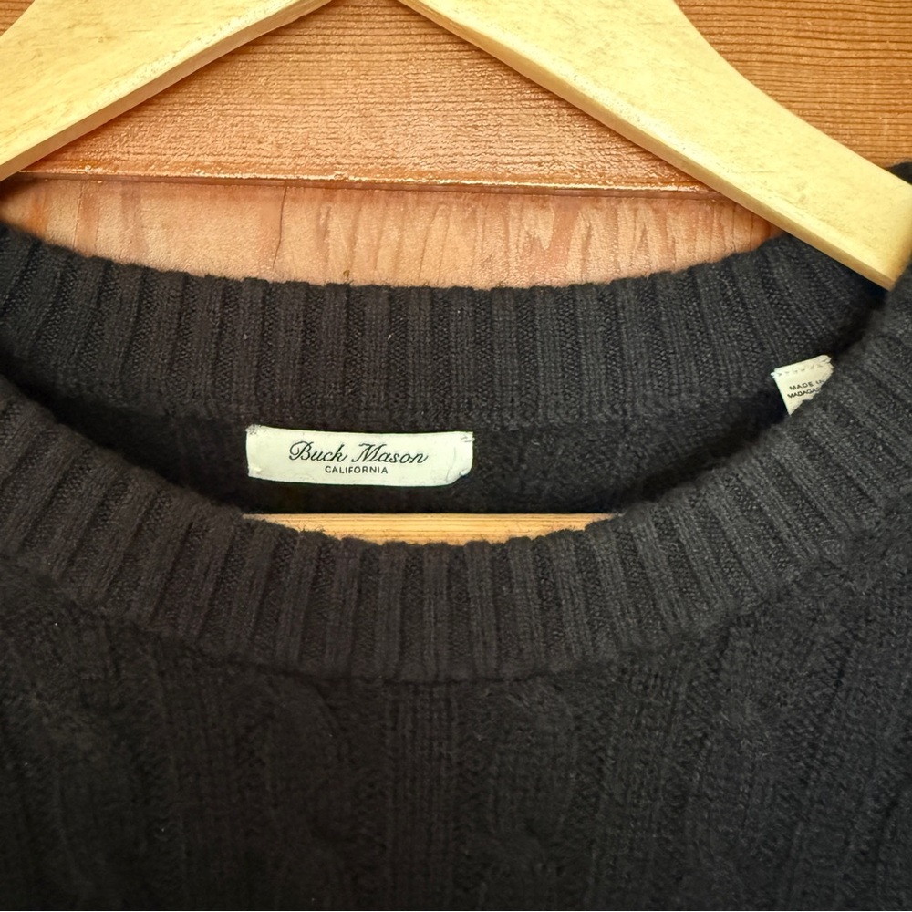 Buck Mason California 100% Cashmere Cable knit sweater. - Picture 6 of 9